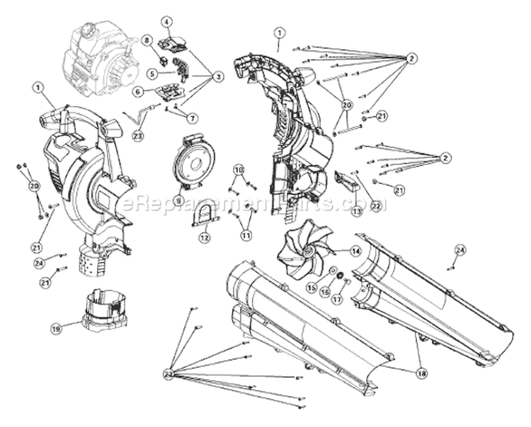 Page B Diagram and Parts List for YMGBV3100 41ASGBPG901 Yard Man Leaf Blower / Vacuum